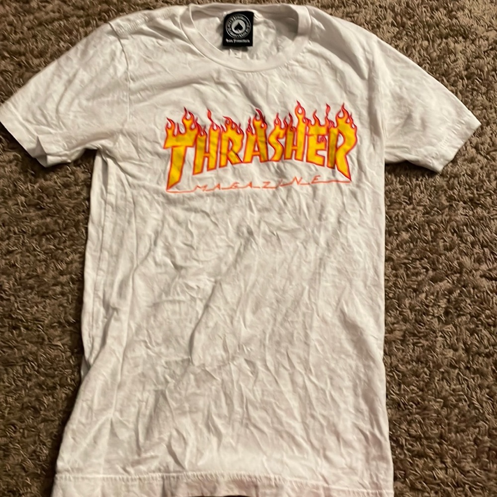Thrasher T-Shirt, Size XS, White